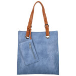 Módní dámská koženková kabelka na rameno Paytona, džínově modrá