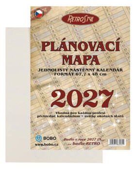 Plánovací roční mapa 2027 Retro