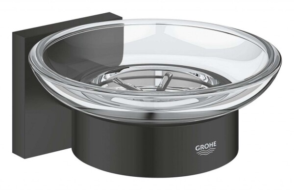 GROHE - QuickFix Start Cube Mýdlenka s držákem, sklo/matná černá 410962430