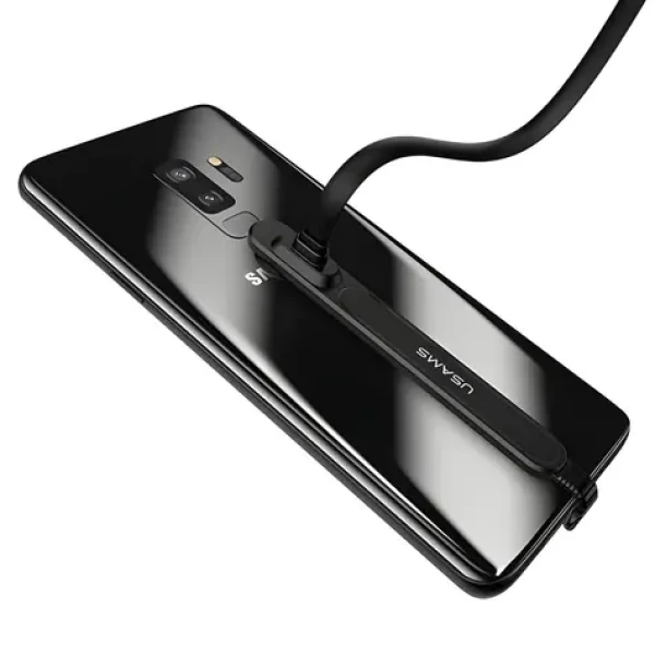 USAMS SJ236 U9 černá / Datový kabel / USB-C / 1,5 m / Plochý (SJ236TC01)