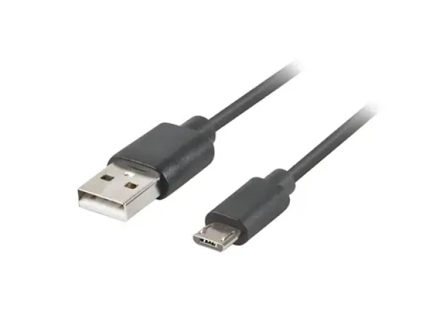 Lanberg Kabel USB-A 2.0 (M) - Micro USB-B (M) 3 m černá / Kabel USB / rychlé nabíjení 3.0 (CA-USBM-20CU-0030-BK)