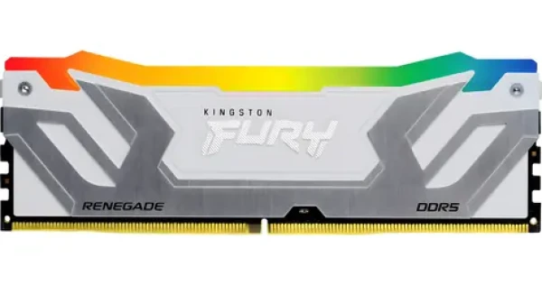 Kingston FURY Renegade bílá RGB 24 GB / Operační paměť / DDR5 / 8400 MHz / CL40 / CUDIMM / XMP 3.0 (KF584CU40RWA-24)