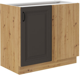 Spodní rohová skříňka Stilo 105 ND 1F Barva korpusu: Dub artisan, Barva dvířek: Grafit