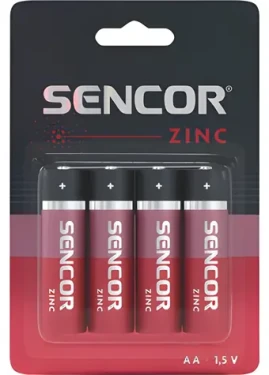 Sencor / Baterie tužková / AA (LR6) / 1,5 V / zinkouhlíková / 4 ks (SBA R6 4BP AA Zn)