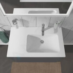 DURAVIT - ME by Starck Asymetrické umyvadlo 830x490 mm, 1 otvor pro baterii vpravo, s WonderGliss, bílá 23468300001