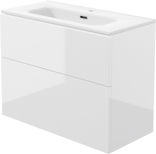 DEANTE - Prizma bílá koupelnová skříňka, s umyvadlem - 80 cm; ST6U8U6U8M