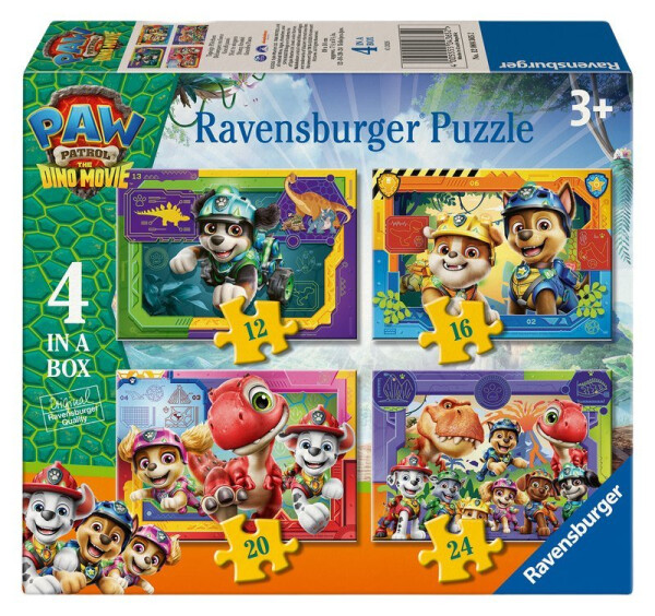 Puzzle Tlapková patrola: Dinosauří film 4v1