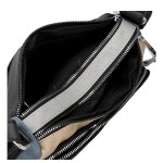 Trendy dámská koženková crossbody kabelka Vanda, černo-béžová