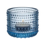 Iittala Skleněný svícen Kastehelmi 6,4 cm – Aqua, modrá barva, sklo