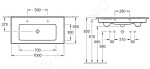 VILLEROY & BOCH - Venticello Umyvadlo nábytkové 1000x500 mm, s přepadem, 2 otvory pro baterii, alpská bílá 4104AK01