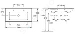 VILLEROY & BOCH - Venticello Umyvadlo nábytkové 1000x500 mm, s přepadem, 2 otvory pro baterii, CeramicPlus, alpská bílá 4104AKR1