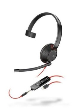 Poly Blackwire 5210 černá / Náhlavní souprava / mikrofon / jedno sluchátko / 3.5mm jack / USB-C/A (8X230AA)