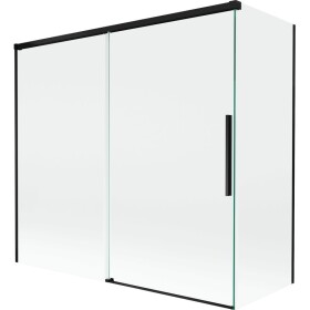 MEXEN/S - Rox vanová zástěna 2-křídlová posuvná 170 + 75 x 150, transparent, černá 8C9-170-075-70-00