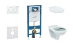 GEBERIT - Duofix Set předstěnové instalace, klozetu Alpha a sedátka, tlačítko Sigma01, alpská bílá SANI11CD3124