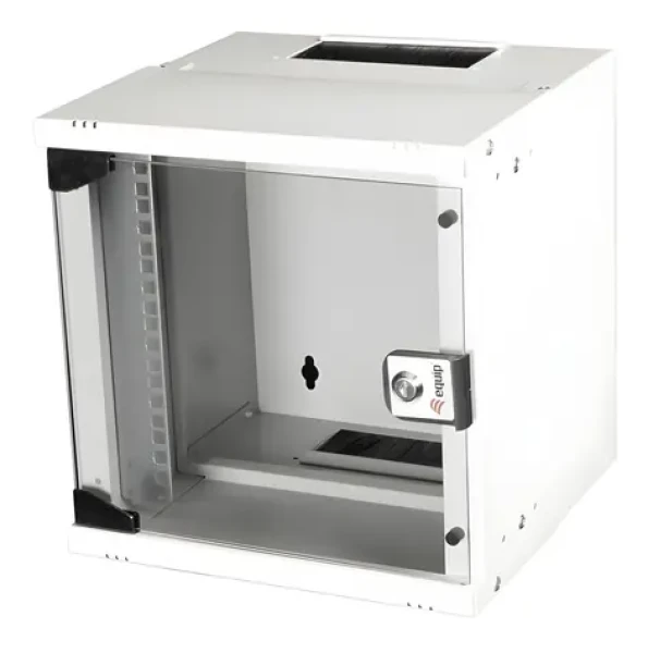 Equip ECO 300x300 šedá / Nástěnný rozvaděč 10" / 6U / skleněné dveře / hloubka 300 mm (EWM-06-3030-G)