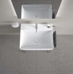 DURAVIT - DuraSquare Umyvadlo 60x47 cm, bez přepadu, s otvorem pro baterii, DuraCeram, WonderGliss, bílá 23536000411