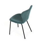 Židle jídelní, modrá látka, nohy černý kov