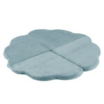 PLUSH NEST PLUSH NEST Plyšová hrací podložka ve tvaru květu 115 × 115 × 5 cm Prémiový manšestr modrá