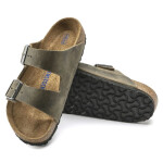 Dámské/pánské žabky Birkenstock Arizona Soft Footbed Oiled Leather Narrow Faded Khaki (1019377) 36