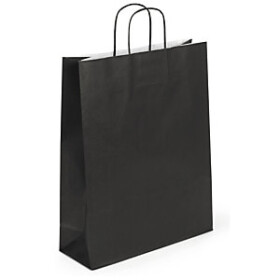 50 x Dárkové tašky z kraftového papíru 250x320x110mm, černé | RAJA