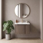 REA - Koupelnová skříňka s umyvadlem Rivo DB86-60L-1 Dark 60cm REA-M0604