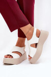 Dámské sandály na platformě 5227 Ecru s béžovou - Ideal shoes ecru-béžová 41