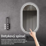 CERANO - Koupelnové LED zrcadlo Salvo, kovový rám - černá matná - 40x60 CER-NT8144C-40X60