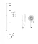 Kielle - Oudee Set sprchové hlavice, tyče a hadice, matná černá 20402SE84