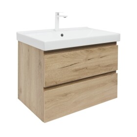 Koupelnová skříňka 2 zásuvková s umyvadlem SAT B-Way 79x50x45 cm dub mat BWAY280OAKU1BBI BWAY280OAKU1BBI