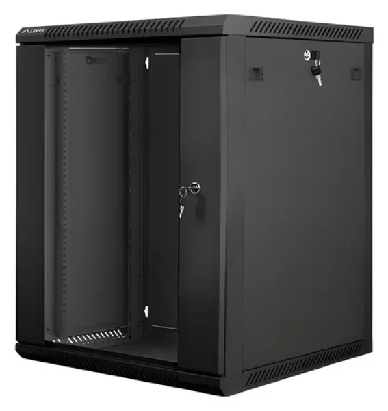 Lanberg 15U 19" černý / Nástěnný rozvaděč / 600×600 mm / Flat pack / nosnost 60 kg (WF01-6615-10B)