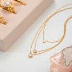 ELENYS Trio Aura – pozlacený náhrdelník 18K žluté zlato Délka: 38-44 + 5 / max. 49 cm