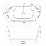 REA - Volně stojící vana MILANO 170 REA-W2001