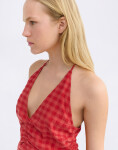 Thinking MU Red Hiba Seersucker Top RED M