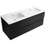 CERANO - Koupelnová skříňka Carole + keramické dvojumyvadlo Todo - černá matná - 121x50x46,5 CER-476333