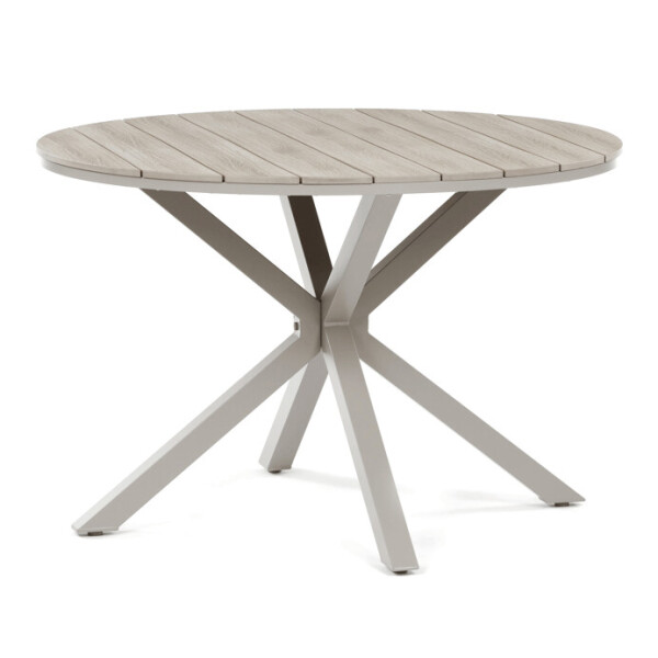 Zahradní stůl 110x110cm, hliník, polywood, béžová, AZT-S1430 CRM