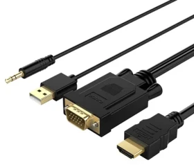 Orico XD-VATH černá / Kabel VGA na HDMI / USB audio / Full HD 60Hz / 5 m