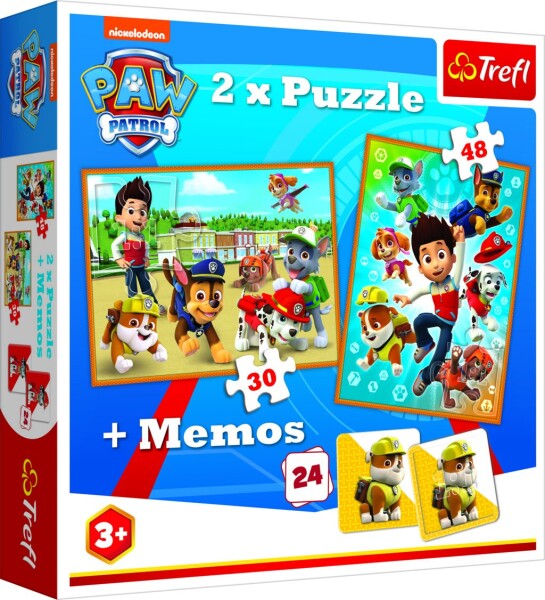 Trefl Puzzle Tlapková patrola / 30+48 dílků + pexeso - Trefl