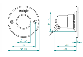 LED Světlo Hugo Lahme - bílé; 24 V; 4 LED, Ø 110 mm, nerez