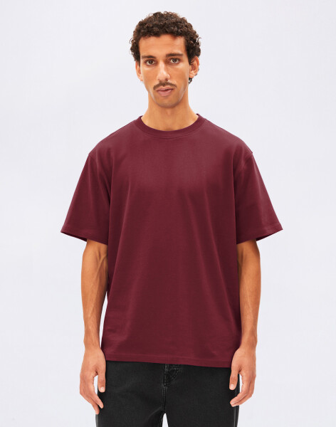 Tričko Armedangels Maarkos Heavy Weight 3639 velvet red
