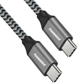 PremiumCord USB-C černá / Datový kabel / 100 W / 480 Mbps / bavlněný oplet / 2 m (ku31cw2)