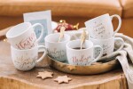 Bella Rose Vánoční hrnek Nasávám vánoční atmosféru, bílá barva, zlatá barva, porcelán