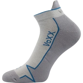 VOXX Ponožky bavlněné sportovní LOCATOR A světle šedé s tyrkysovou (3 páry) 35-38 103048