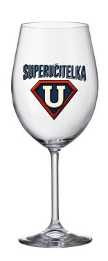 SUPERUČITELKA (ZNAK) - čirá sklenice na víno 350 ml
