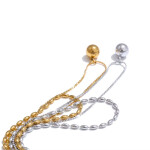 Dvojitý náhrdelník z chirurgické oceli Liu, Stříbrná 40 cm + 6 cm (prodloužení)