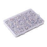Sada písmen - bílé akrylové kostičky se zlatými písmeny - 6 x 6 x 6 mm - 1 balení