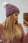 Fleecová čepice Ilona K218 fialová+bílá UNI