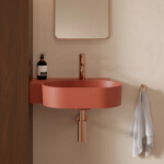OMNIRES - OVO M+ umyvadlo na desku/závěsné - levé, 55 x 38 cm, terracotta mat; OVO555UWLTE