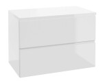 Kielle - Oudee Skříňka včetně desky pod umyvadlo 80x55x46 cm, lesklá bílá 50002S820