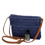 Dámská pletená crossbody kabelka Olive Boho, modrá