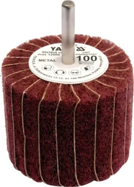 YATO Brusný lamelový kotouč / Radiální 60x50 mm / Průměr stopky 6 mm / Zrnitost 100